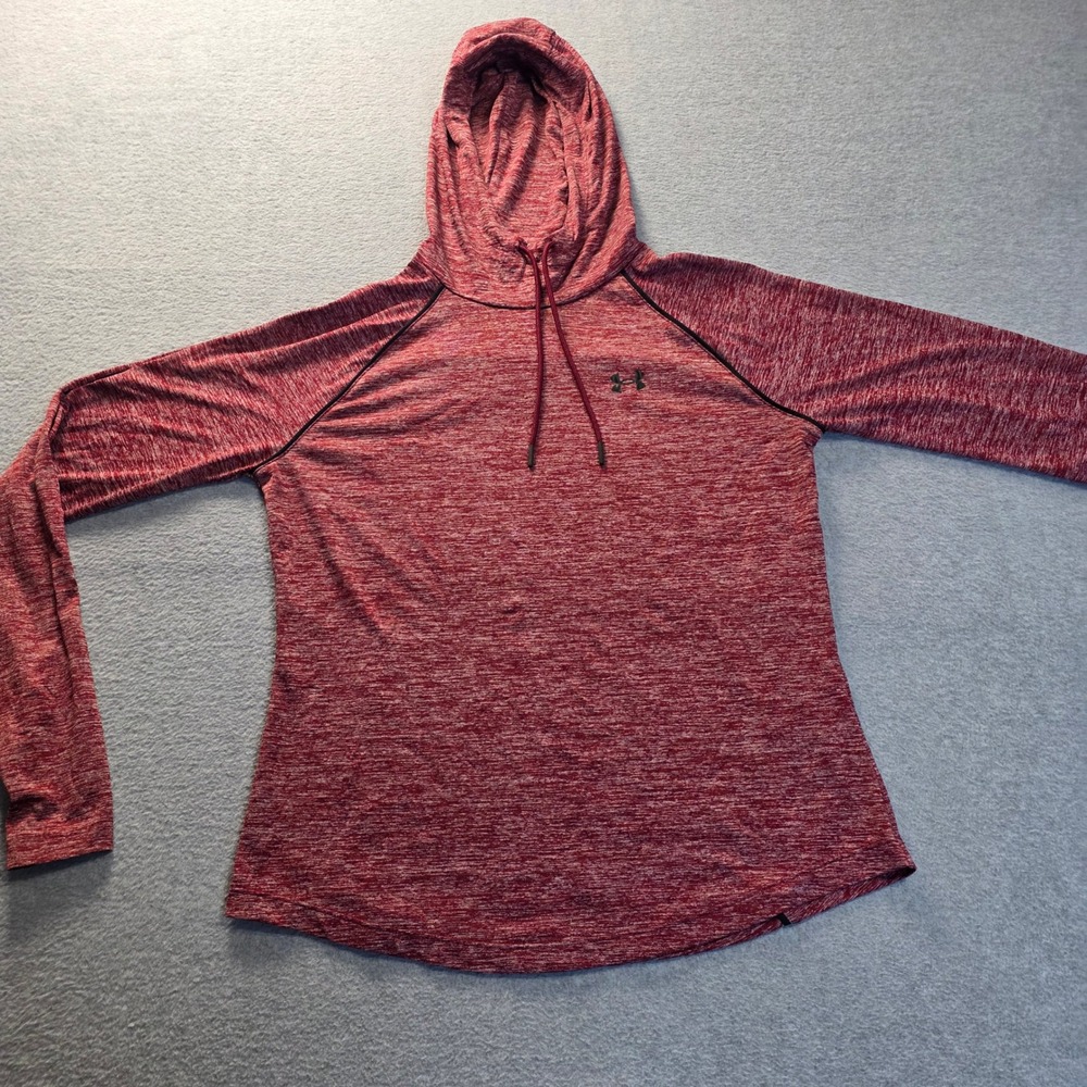 Under Armour Women Medium Burgundy Space Dye Hoodie Pullover Athletic Sweatshirt